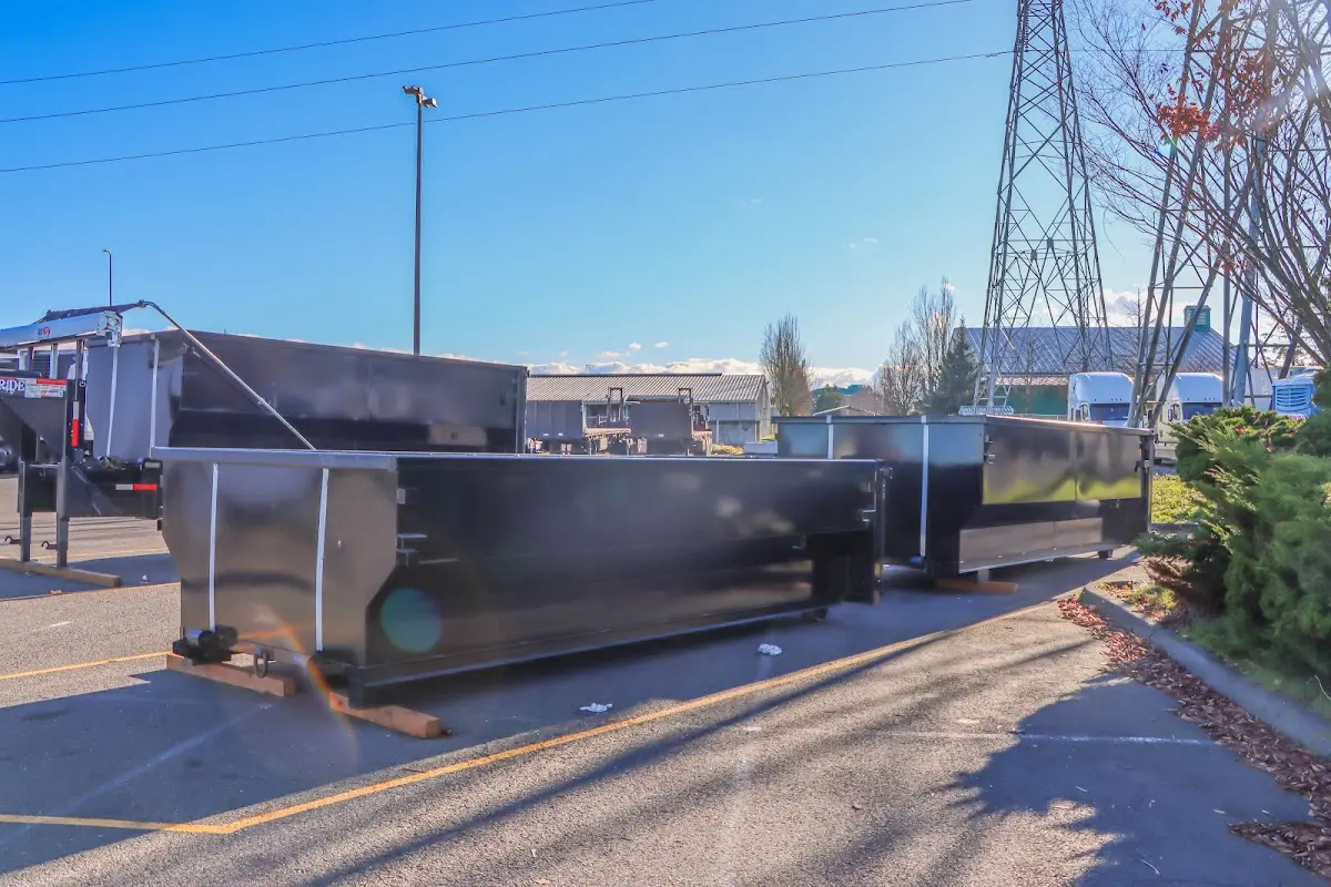 Roll-off dumpster ready for waste disposal at job site for Construction Dumpster Rental in Pinole